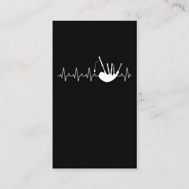 Bagpipes Heartbeat Musician Bagpipe Player Business Card (Front)