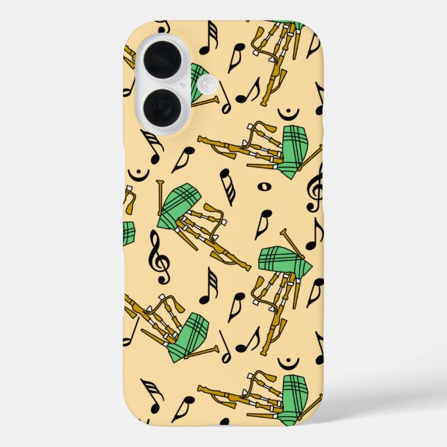 Bagpipes Music Note Pattern Case-Mate iPhone Case (Back)