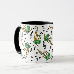 Bagpipes Music Note Pattern Mug