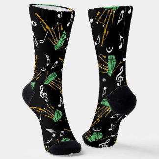 Bagpipes Music Note Pattern Socks