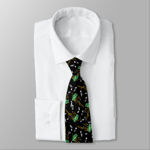 Bagpipes Music Note Pattern Tie