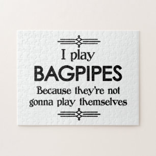 Bagpipes - Play Itself Funny Deco Music Jigsaw Puzzle
