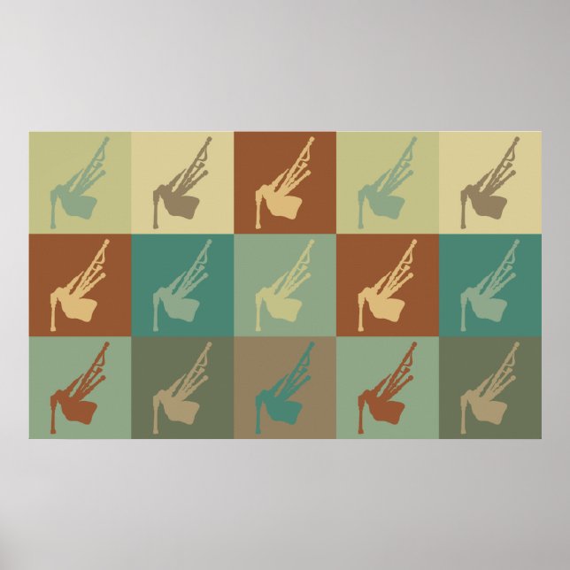 Bagpipes Pop Art Poster (Front)