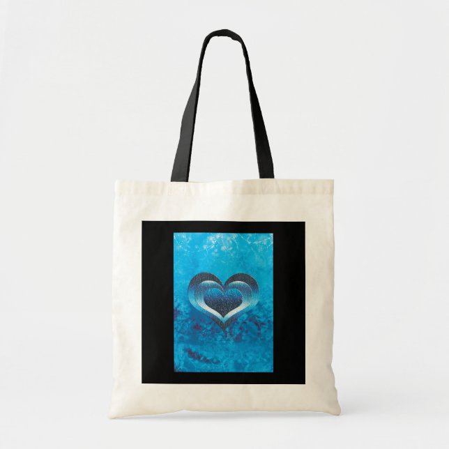 Bags - blue trendy grunge hearts (Front)