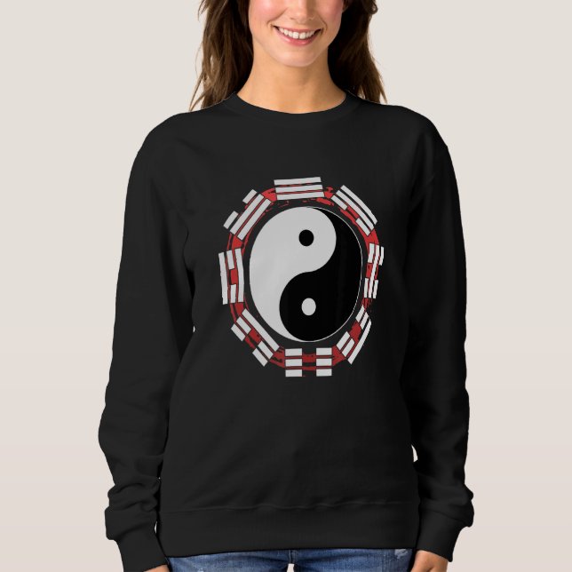 Bagua Zhang Yin Yang Chinese Aartial Arts Red Circ Sweatshirt (Front)