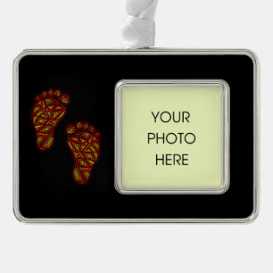 Bagy Footprints Silver Plated Framed Ornament