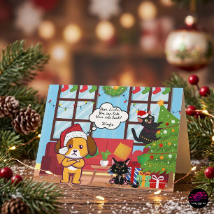 Bah Hum Dog Funny Christmas Holiday Card