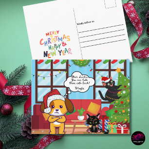 Bah Hum Dog Funny Christmas Holiday Postcard