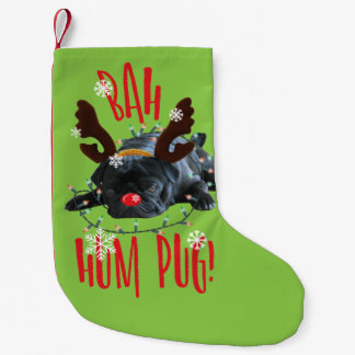 Bah Hum Pug! Black Pug Lovers Christmas Stocking