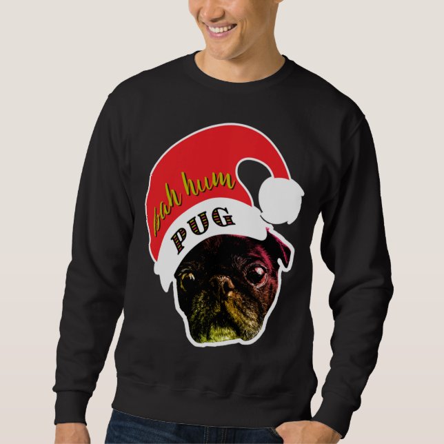 Bah Hum Pug Ugly Christmas Sweater (Front)