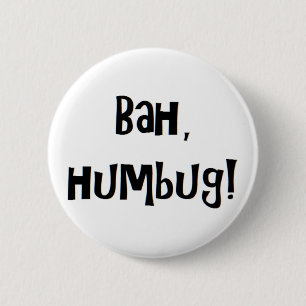 bah humbug 6 cm round badge
