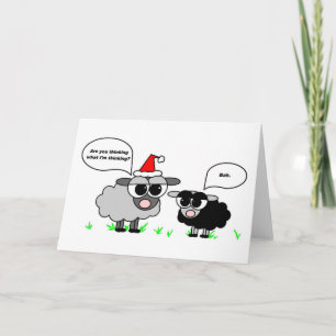 Bah Humbug - Black and Grey Sheep Holiday Card