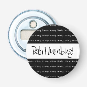 Bah humbug black christmas bottle opener