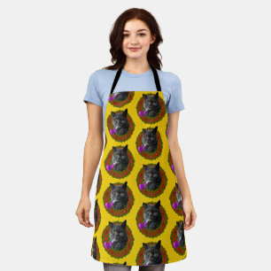 Bah Humbug Cat All-Over Print Apron