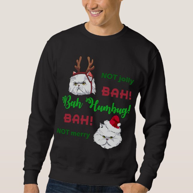 Bah Humbug Cat Sweatshirt (Front)