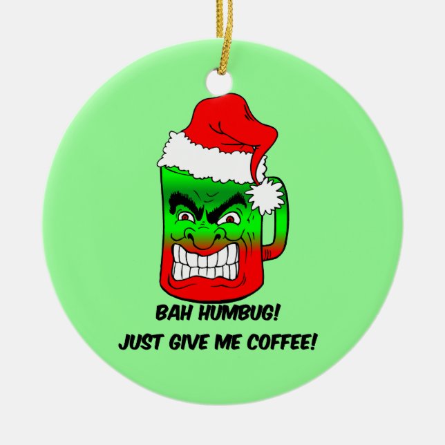 Bah humbug! ceramic tree decoration (Front)