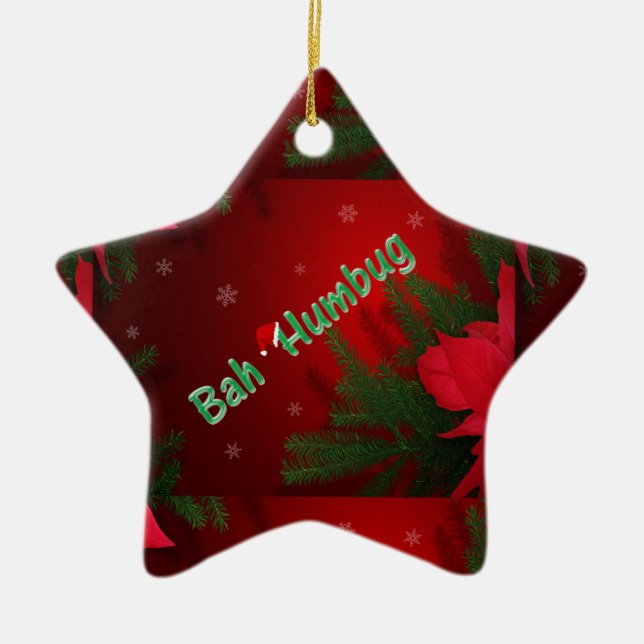 Bah Humbug Ceramic Tree Decoration (Front)