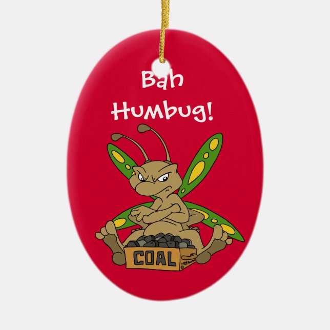 Bah Humbug! Ceramic Tree Decoration (Front)