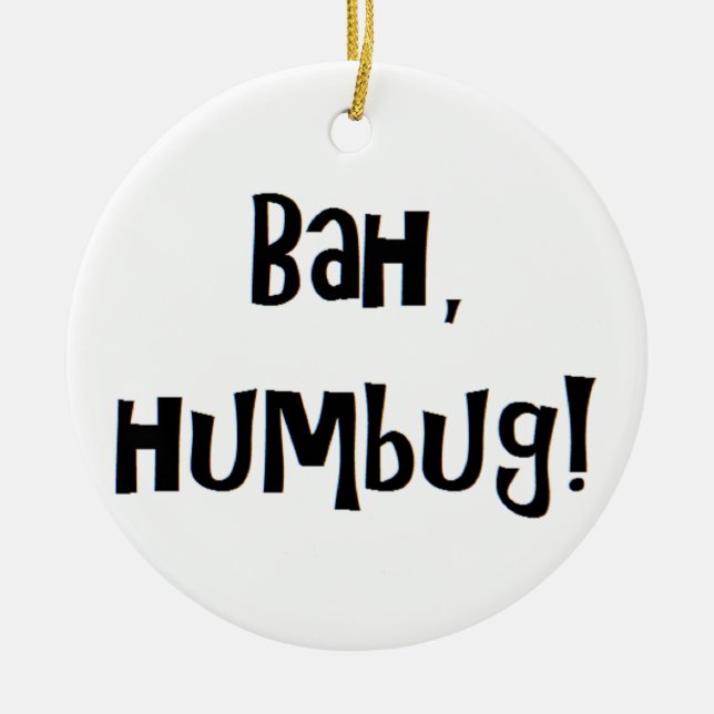 bah humbug ceramic tree decoration (Front)