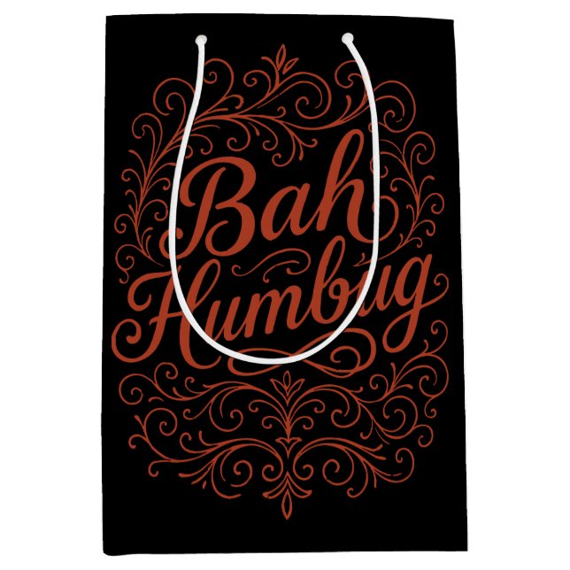 Bah Humbug Christmas Medium Gift Bag (Front)