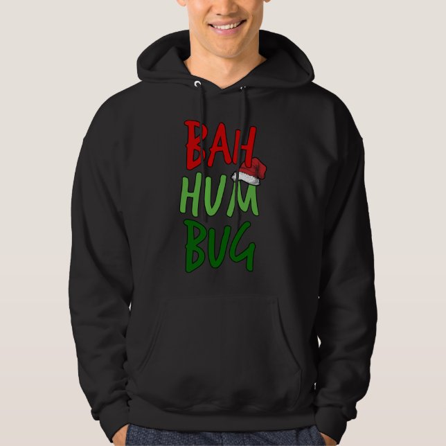 Bah Humbug Christmas Santa Hat Anti-Christmas Hoodie (Front)