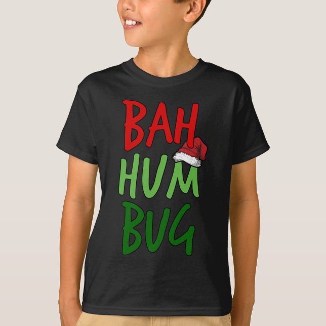 Bah Humbug Christmas Santa Hat Anti-Christmas T-Shirt (Front)