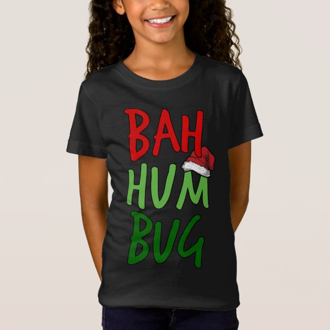 Bah Humbug Christmas Santa Hat Anti-Christmas T-Shirt (Front)