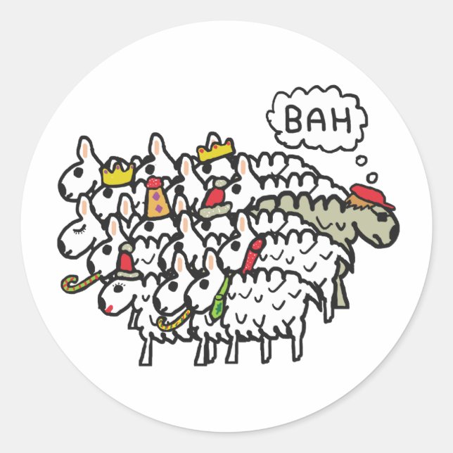 Bah Humbug Classic Round Sticker (Front)