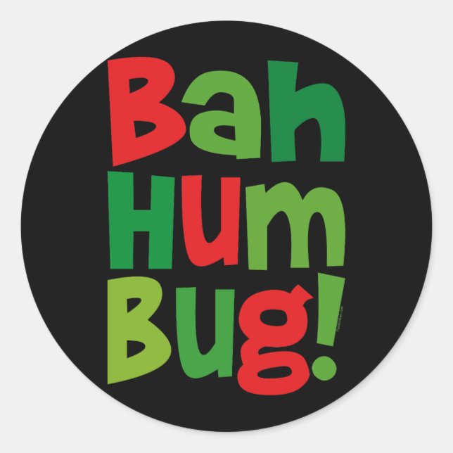 Bah Humbug Classic Round Sticker (Front)