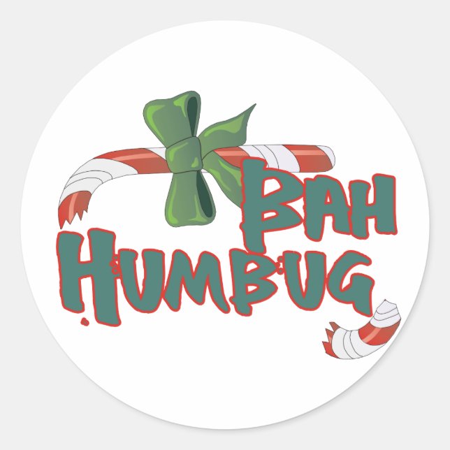 Bah Humbug! Classic Round Sticker (Front)