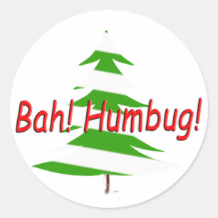 Bah! Humbug! Dark Christmas Humour Classic Round Sticker