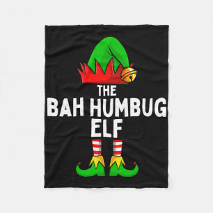 Bah Humbug Elf Matching Family Christmas  Fleece Blanket