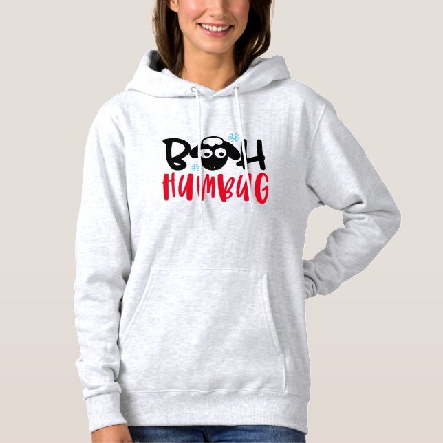 "Bah Humbug" Funny Christmas Hoodie with Sheep (Front)