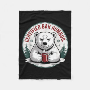 Bah Humbug Funny Christmas Lar Bear Sarcastic Holi Fleece Blanket