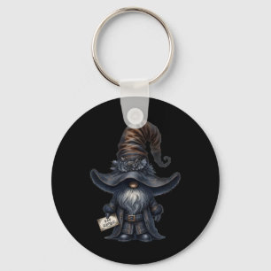 Bah Humbug Gnome In Dark Santa Outfit Funny Anti C Key Ring