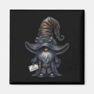Bah Humbug Gnome In Dark Santa Outfit Funny Anti C Magnet