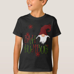 Bah Humbug Gnome Red Plaid Grumpy Holiday Christma T-Shirt