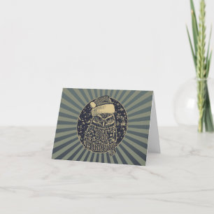 Bah Humbug Grumpy Christmas Owl Holiday Card