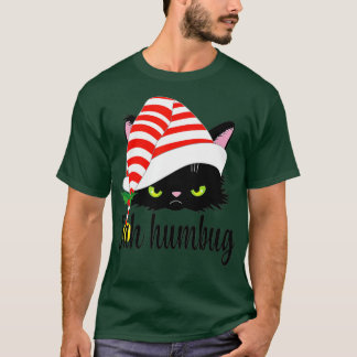 Bah Humbug Merry Christmas Funny Cat Lover  T-Shirt