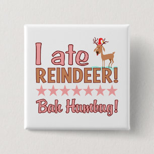 Bah Humbug Reindeer button