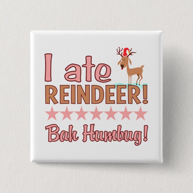Bah Humbug Reindeer button (Front)