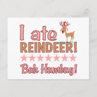 Bah Humbug Reindeer postcard