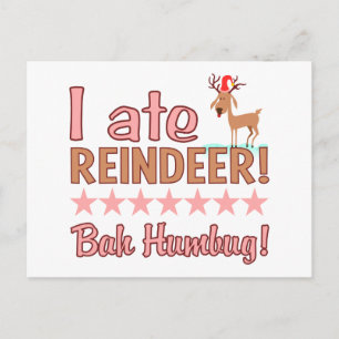 Bah Humbug Reindeer postcard