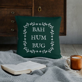 Bah Humbug Scrooge Dickens Christmas Carol Cushion