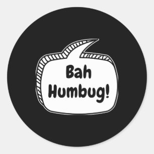 Bah Humbug Speech Bubble T Shirt  Classic Round Sticker