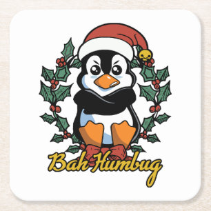 Bah Humbug Square Paper Coaster