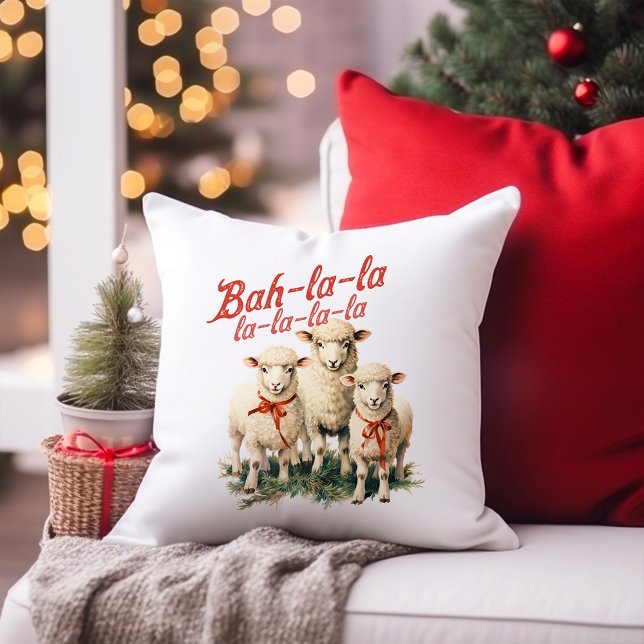 Bah La La Cute Retro Christmas Sheep Cushion (Creator Uploaded)