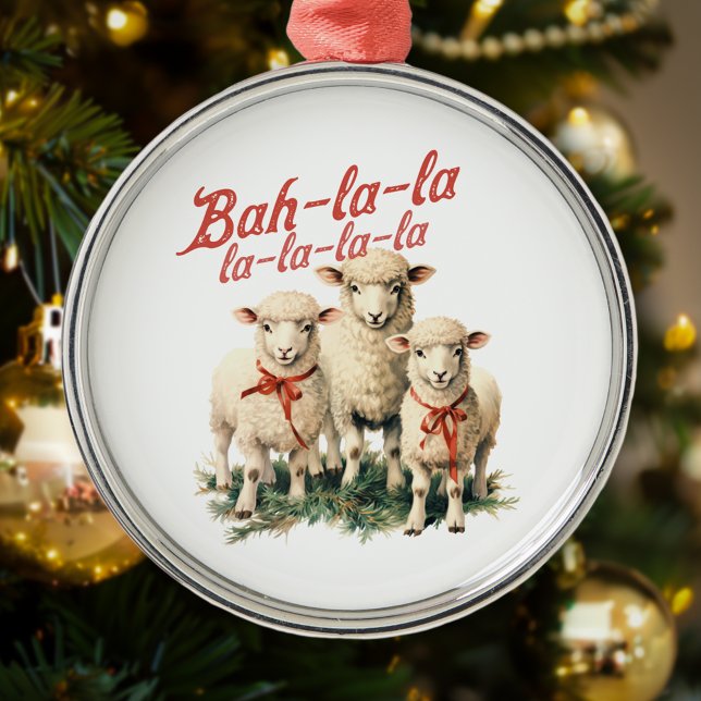 Bah La La Cute Retro Christmas Sheep Metal Tree Decoration (Creator Uploaded)