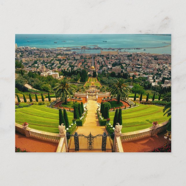 Bahai Gardens in Haifa, ISRAEL Postcard (Front)