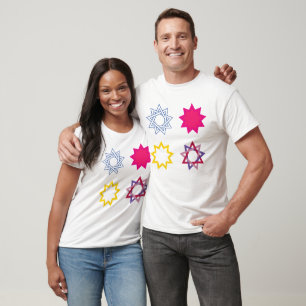 Bahai nine pointed star 4 multicolor options T-Shi T-Shirt